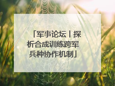 军事论坛丨探析合成训练跨军兵种协作机制